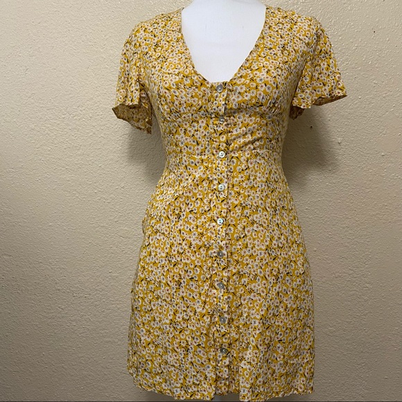 Princess Polly | Yellow Floral Print Mini Dress - Picture 2 of 8